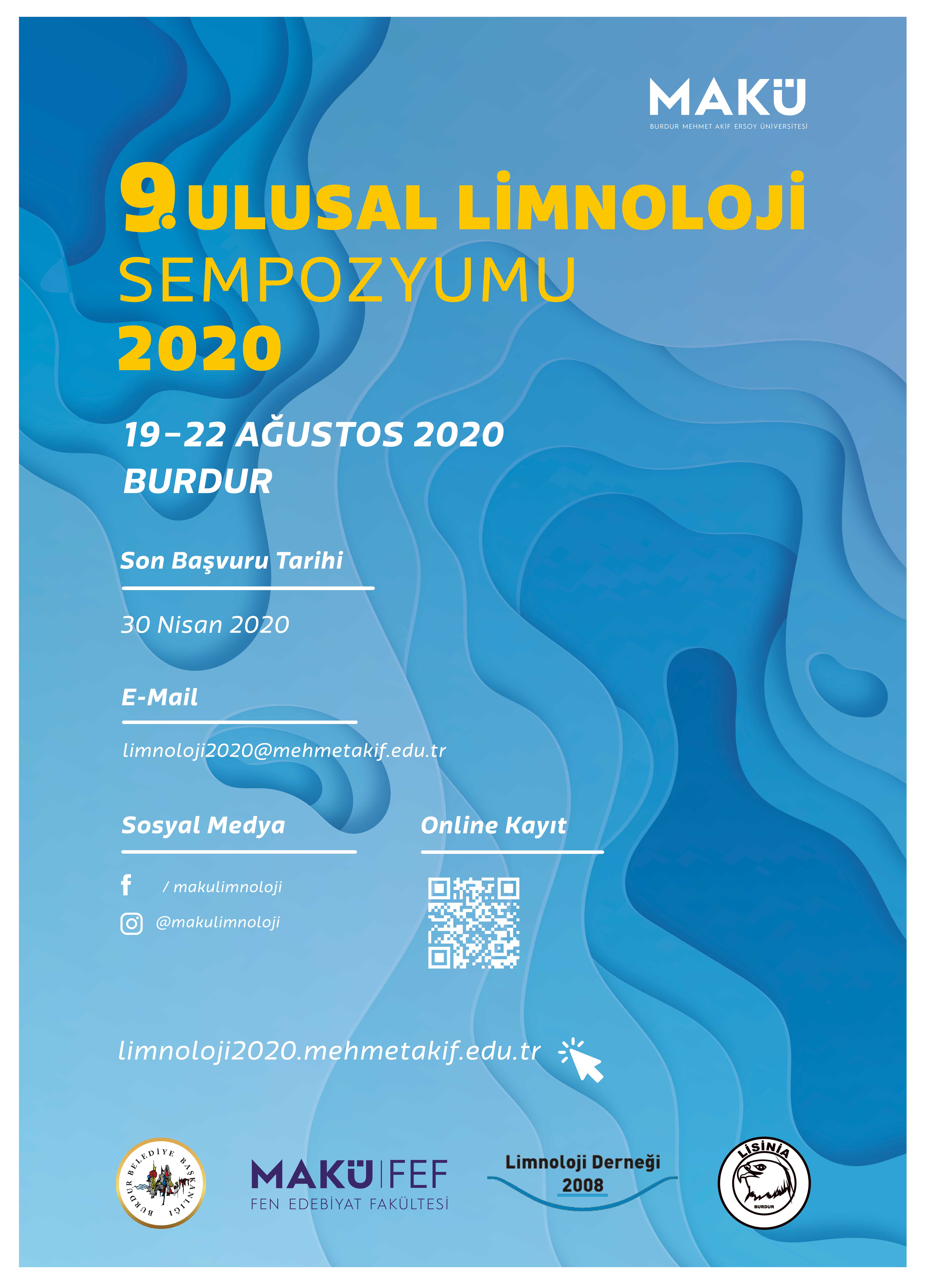 9.Ulusal Limnoloji Sempozyumu 2020 - Burdur
